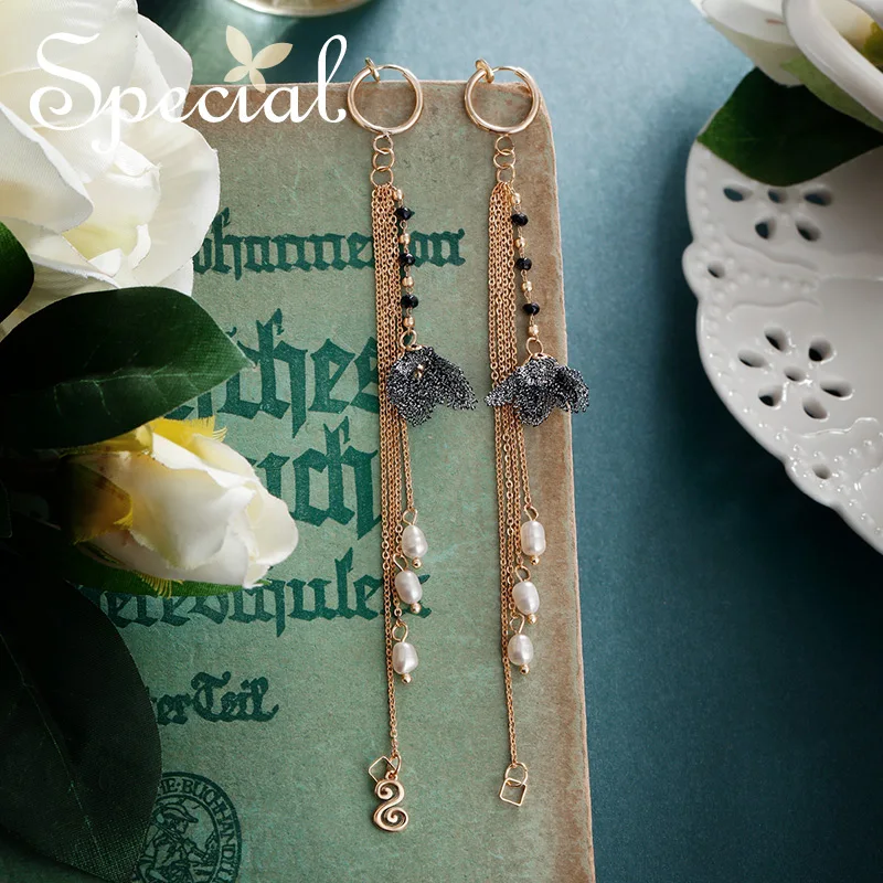 Специальный новые моды стерлингового игла кисточкой серьги на ушную раковину с