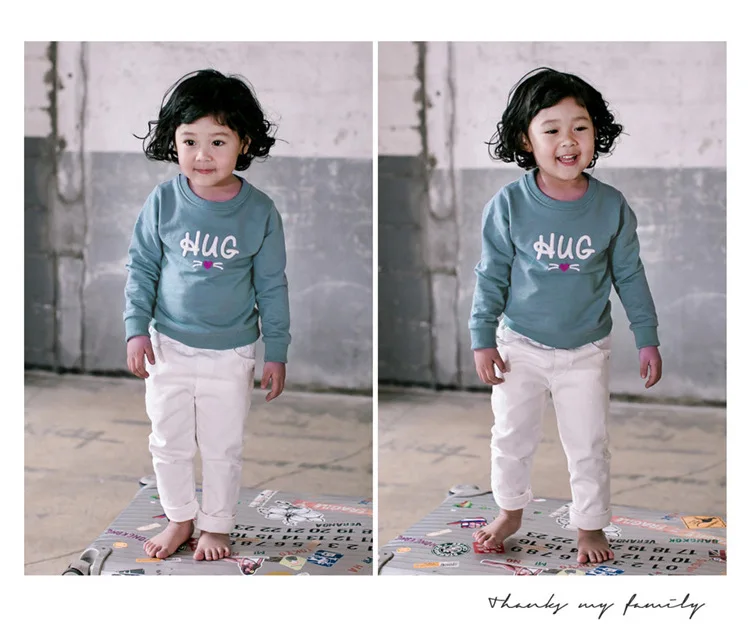 Комплект одежды для родителей и детей хлопковая толстовка с капюшоном надписью