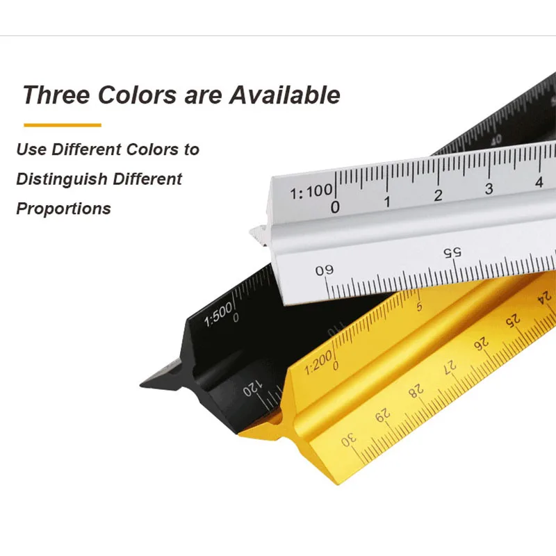 Три края металлический масштабная 30 см Алюминий сплав Треугольники дизайн и