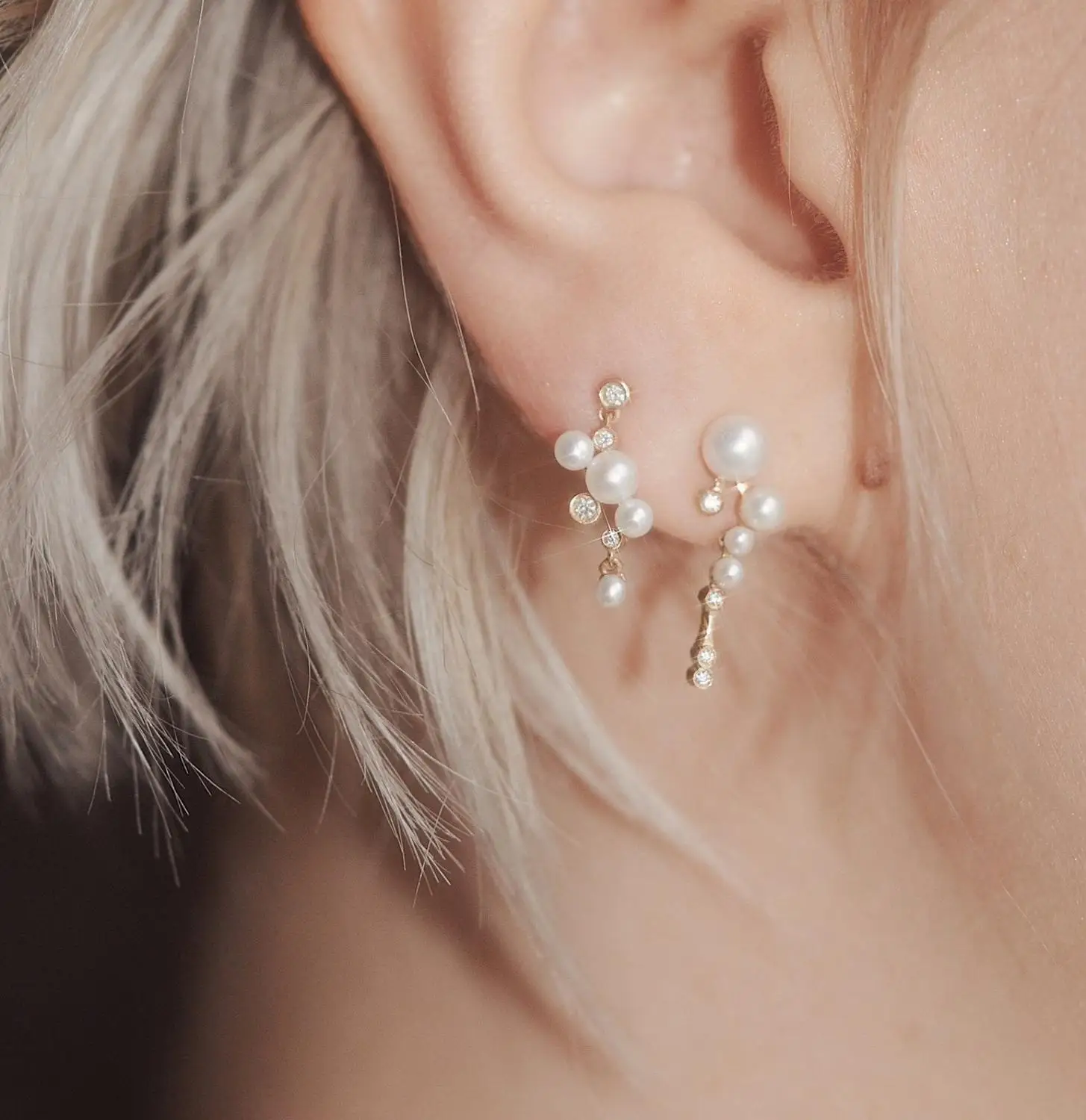 Женские длинные серьги кисточки подвески с белым пресноводным жемчугом