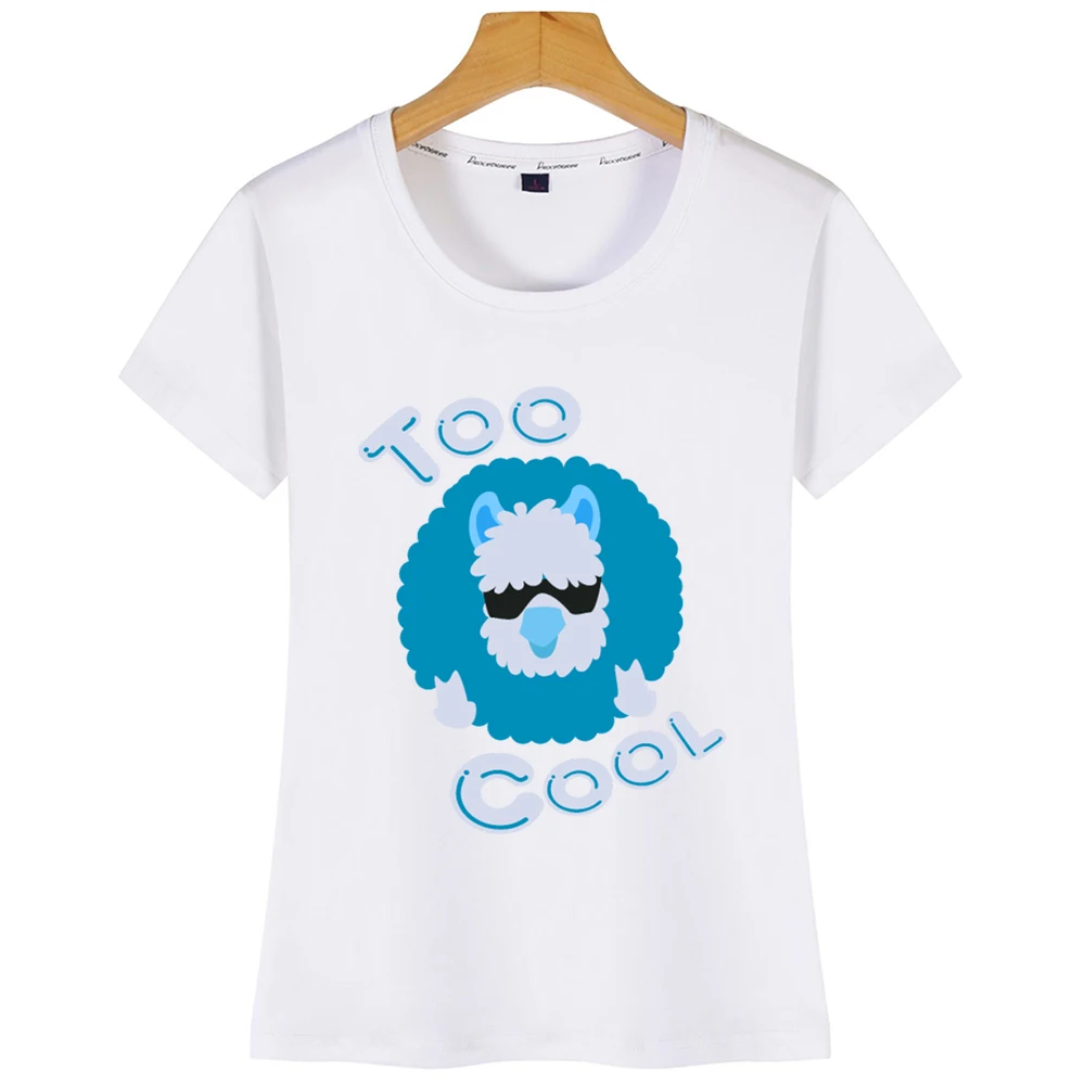 Топы Футболка женская лама слишком крутая Альпака солнцезащитные очки дизайн