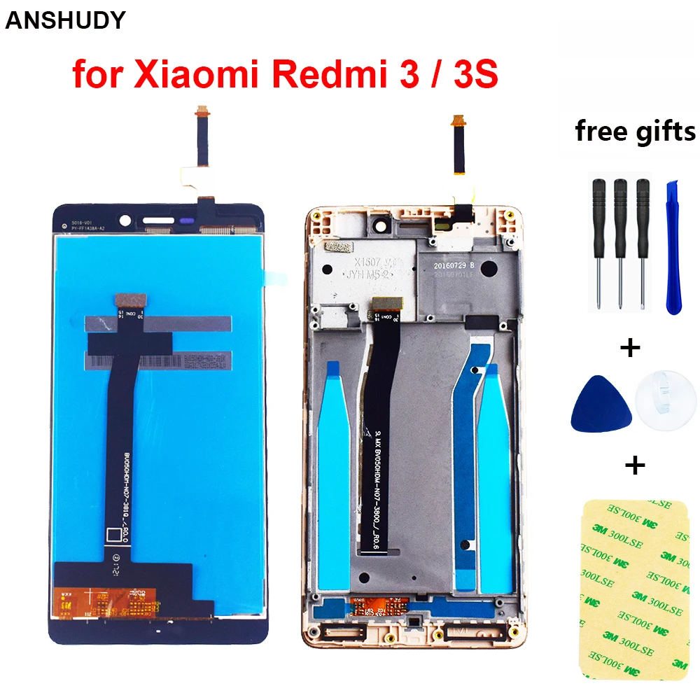 Для Xiaomi Redmi 3 ЖК дисплей сенсорный экран дигитайзер Сенсорное стекло для 3S сборка