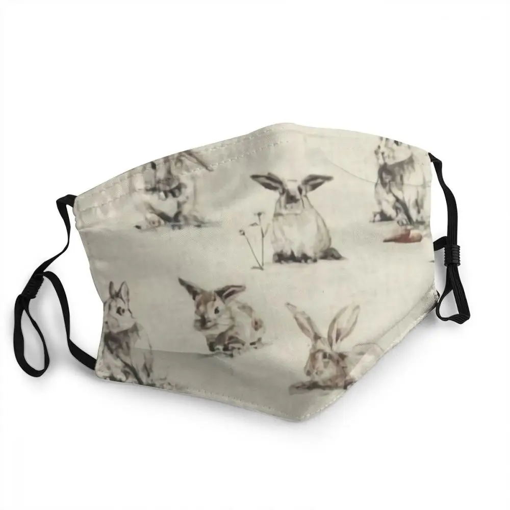 

Кролика большой палец с полным покрытием Нескользящие унисекс маска для лица для взрослых с модным животным против дымки Пылезащитная крыш...