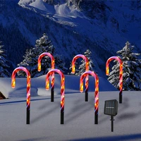 christmas solar ground plug light decoration candy stick cane light outdoor garden one for five garden landscape lights