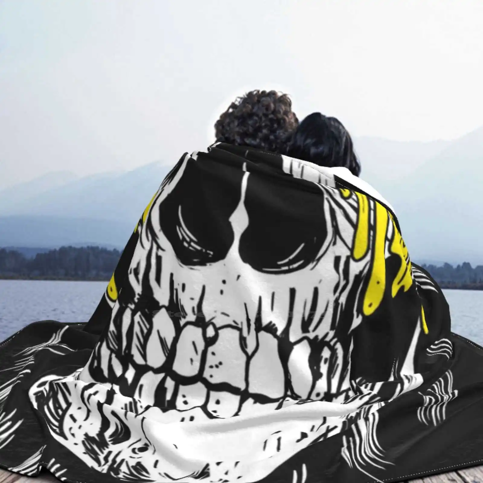 A Skull With Death Air Conditioning Blanket Travel Portable Mullet Skeleton Halloween | Дом и сад