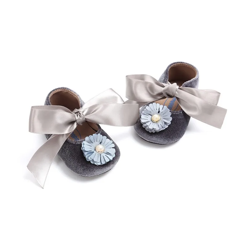 

Newborn Baby Shoes Bow First Walkers Baby Princess Soft Sole Anti-Slip Shoes Infant Big Bow Shoes Autumn