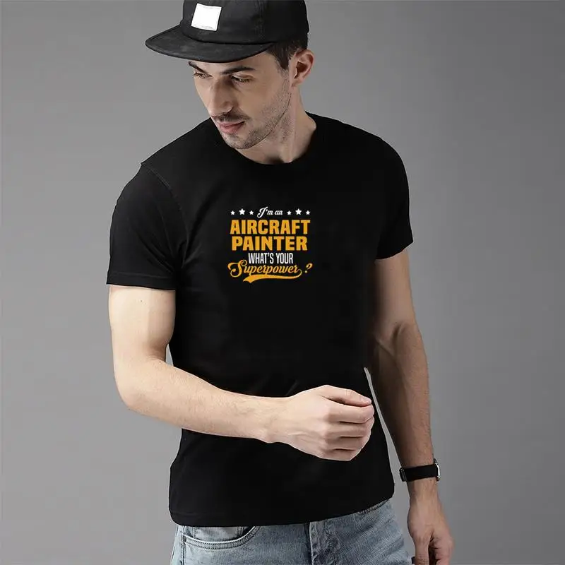 Print aircraft painter tee t shirts men plus sizes s-5xl new fashion tops | Мужская одежда