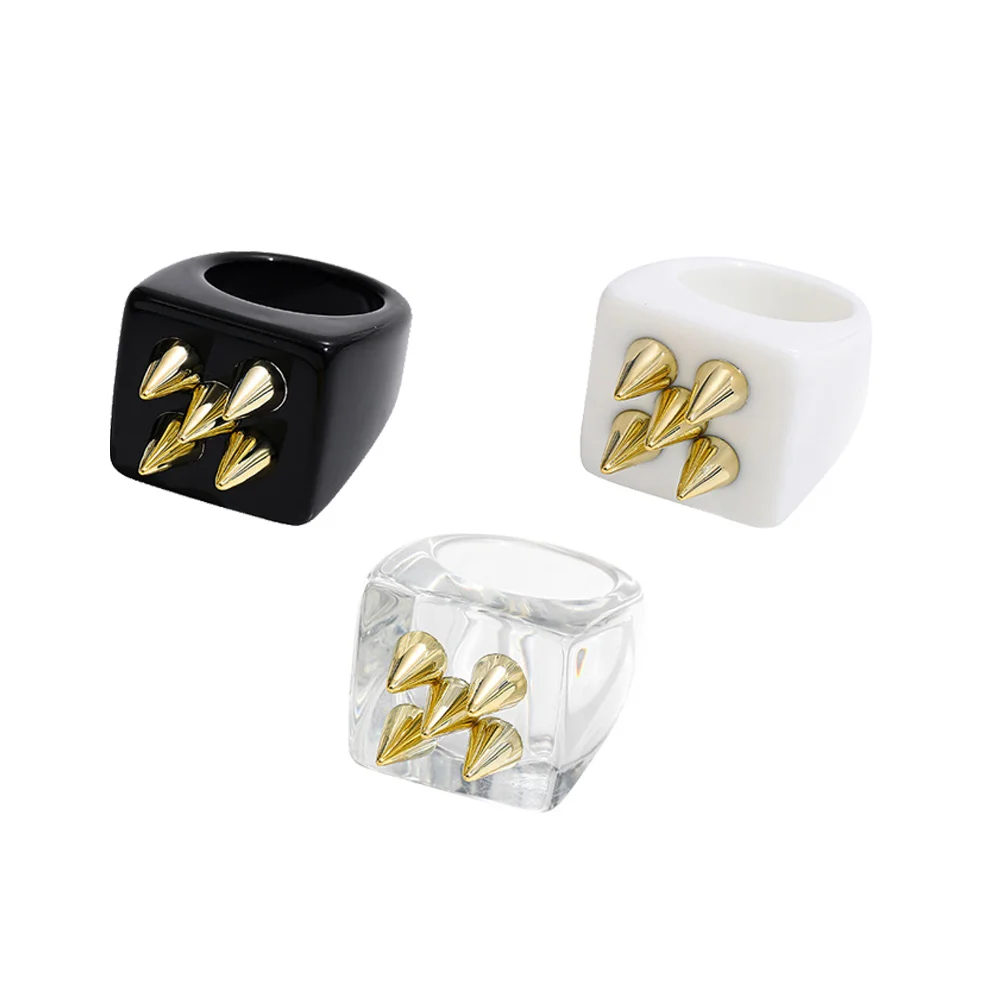 

3Pcs Simple Resin Finger Ring Creative Fashion Ring Girl Finger Decoration