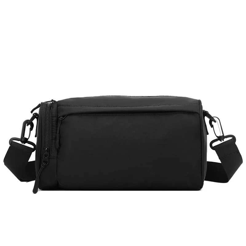 

New Simple Shoulder Bags Black Oxford Top Quality Men Fitness Bags Large Capacity Cylinder Crossbody Bag Travel Messenger Bag