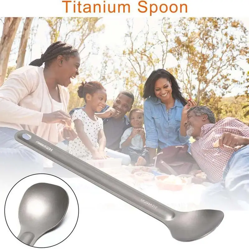 1 шт. прочный и легко носить с собой Титан ложка Кемпинг Ложки Посуда вилка