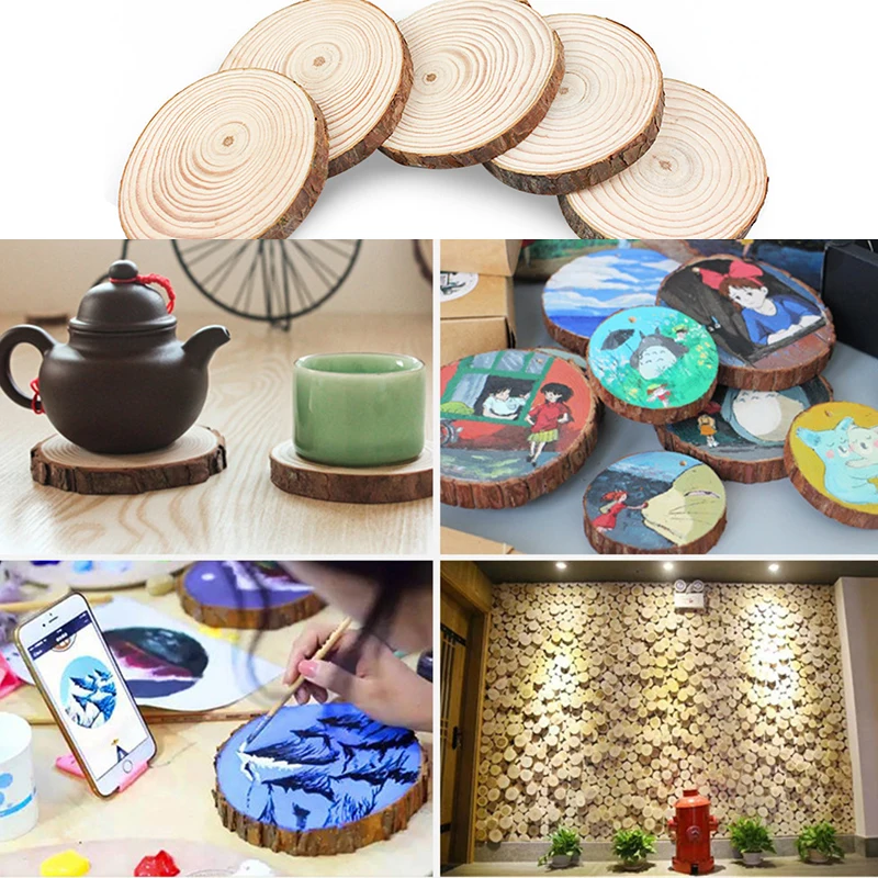 

Annual ring wood chip painter painting wood board DIY manual material painting decoration village wedding center disc coaster