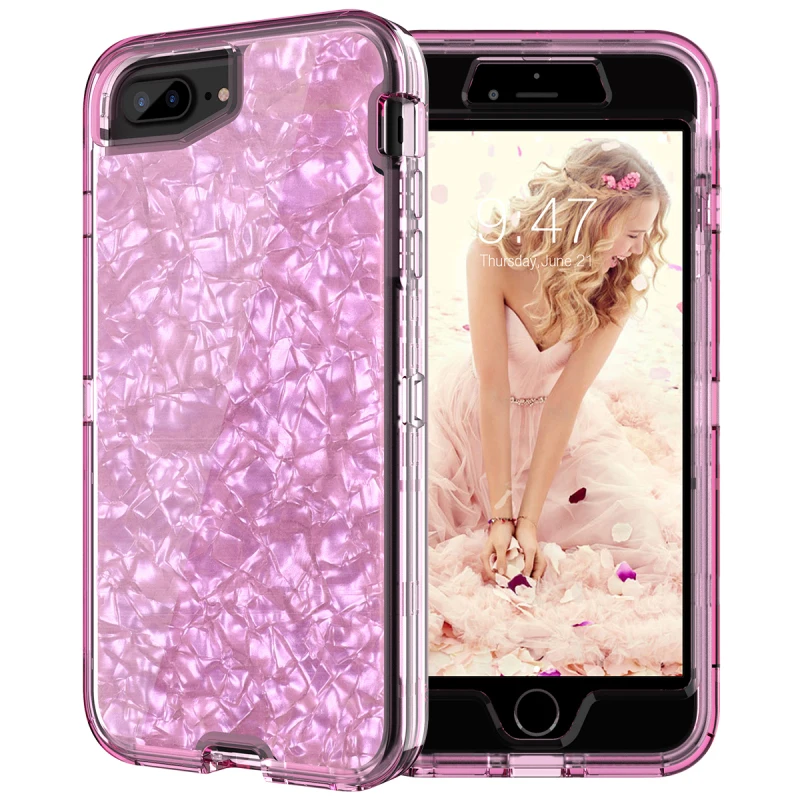 Shock Bumper Phone Case For iPhone 6 Plus case Luxury Shiny 3 in 1 Hard PC TPU Full Protection Cover for 6s Coque |