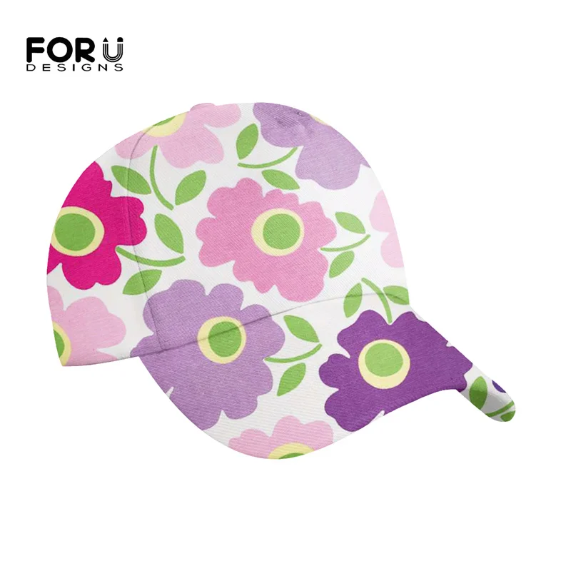 

FORUDESIGNS Baseball Cap For Women Summer Cute Sun Flower Printed Fashion Snapback Adjustable Holiday Travel Caps Gorras Mujer