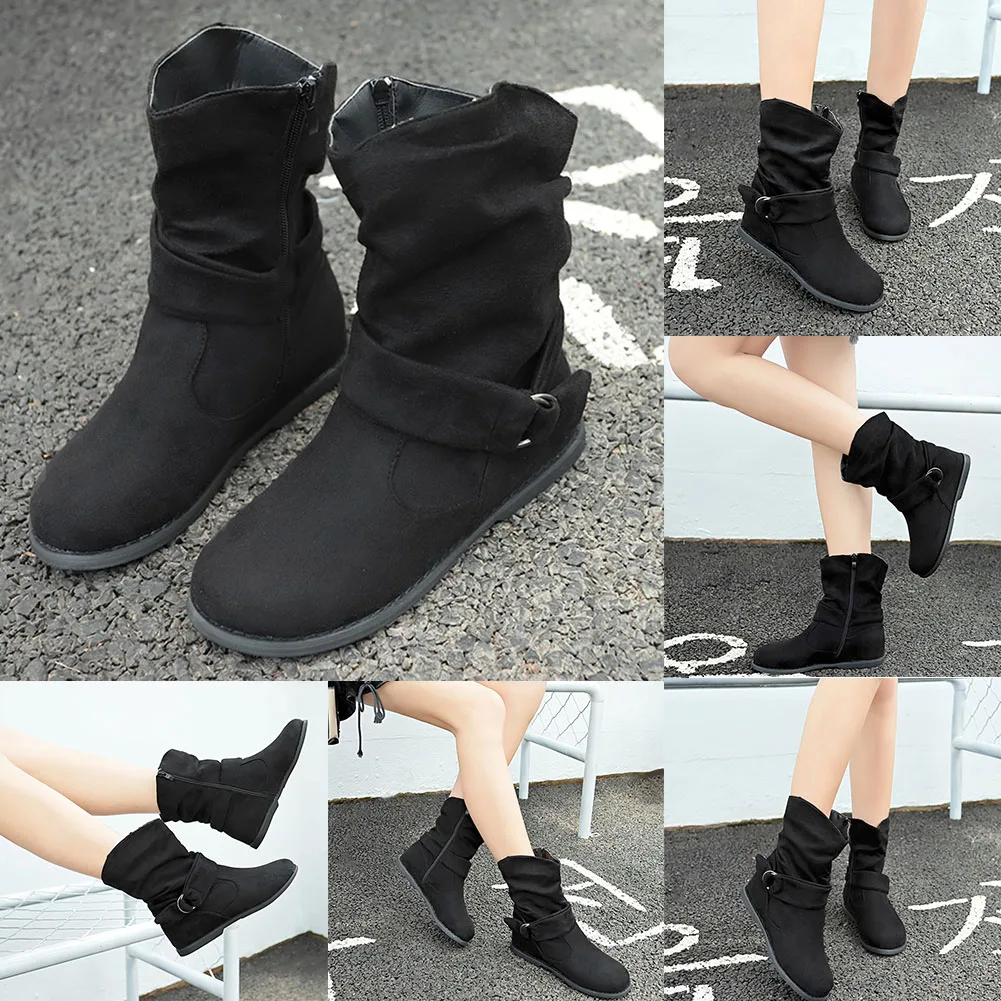 Женские винтажные осенние ботильоны на плоской подошве с застежкой молнией и