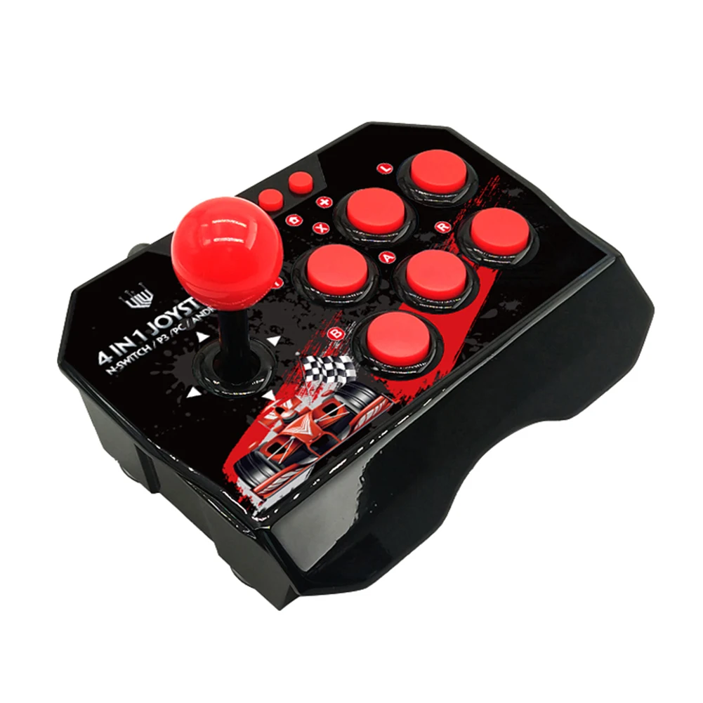 4-IN-1 USB Wired Game Joystick Retro Arcade Console TURBO Rocker  Fighting Controller Gaming Joystick for PS3/Switch/PC/Android