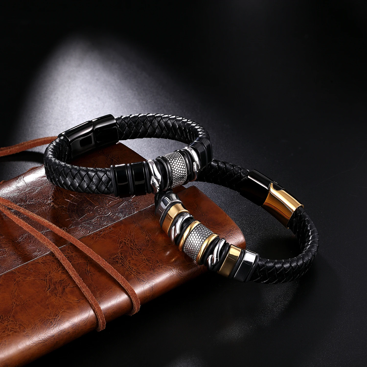 Роскошные аксессуары браслет мужской модный подарок черные браслеты из