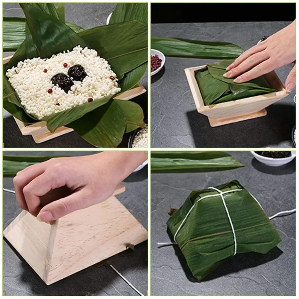 

Dessert Making Mould Bao Zongzi Molds DIY Dumpling Wooden Triangular Mould Household Manual Tool Baking Festival Kitchen Tool