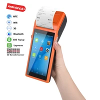 q2 android rugged pda barcode camera scanner handheld device pos terminal built in thermal bluetooth printer 58mm wifi