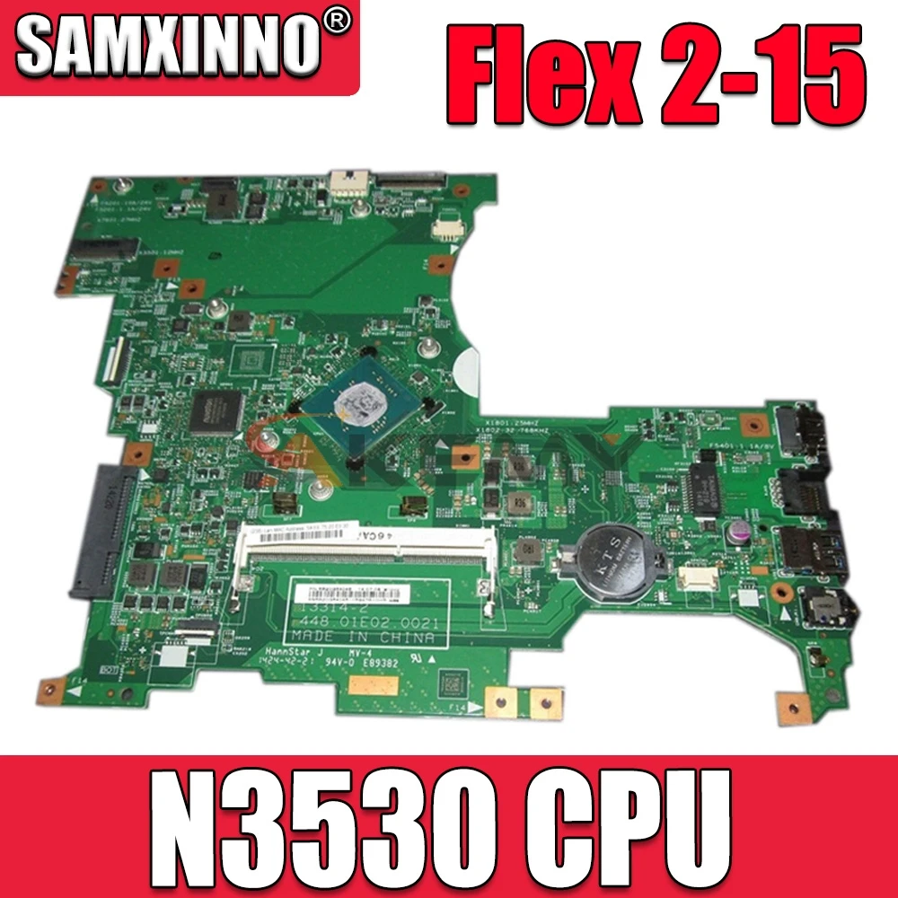 

Материнская плата Akemy 448.01E02.002 для ноутбука lenovo Ideapad Flex 2-15, материнская плата SR1W2 N3530, Полная работа