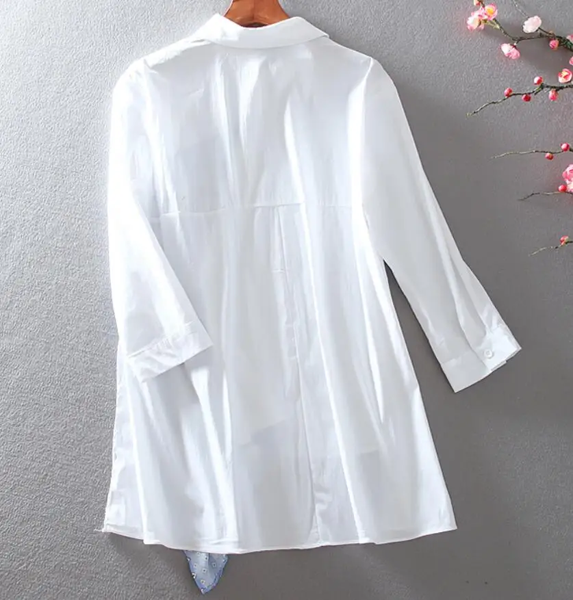 Temperament stitching contrast color blouse women square collar retro printing loose casual shirt | Женская одежда