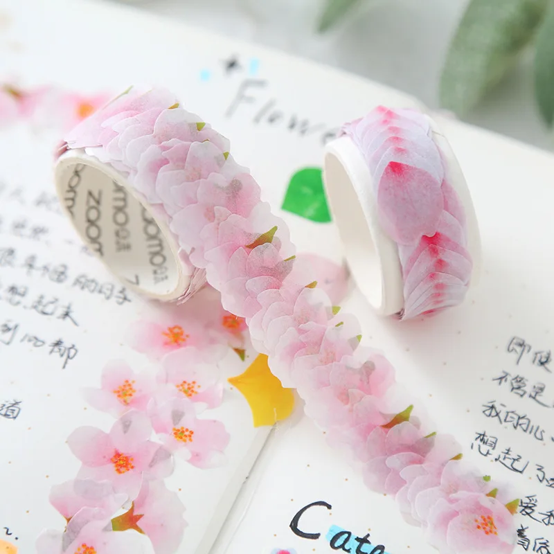 Flower Washi Tape Masking Creative Petal Tearable Collage Decorative Stickers Diary Journal | Канцтовары для офиса и дома