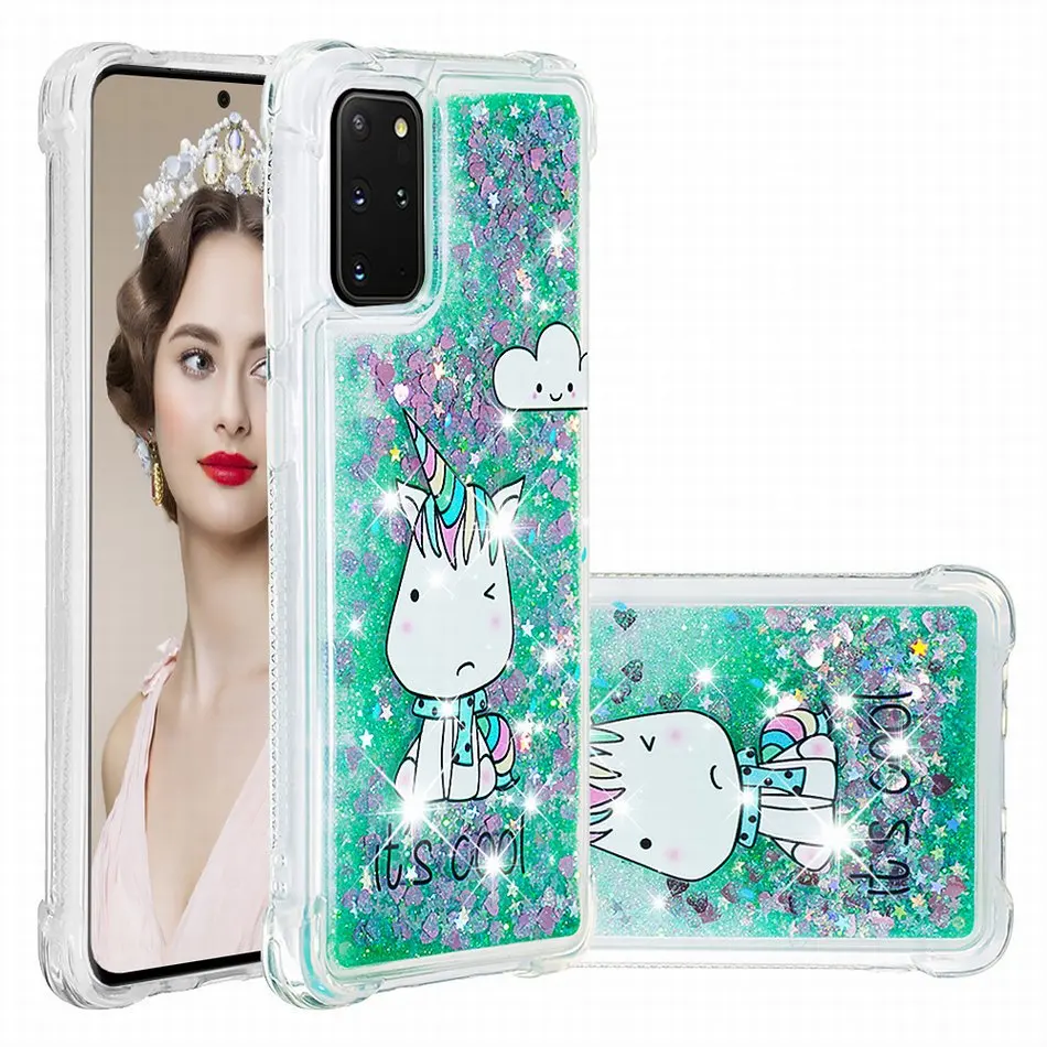 Чехол накладка с зыбучим песком для девочек и женщин Samsung Galaxy A01 A21 A51 A71 J3 J5 J7 Pro