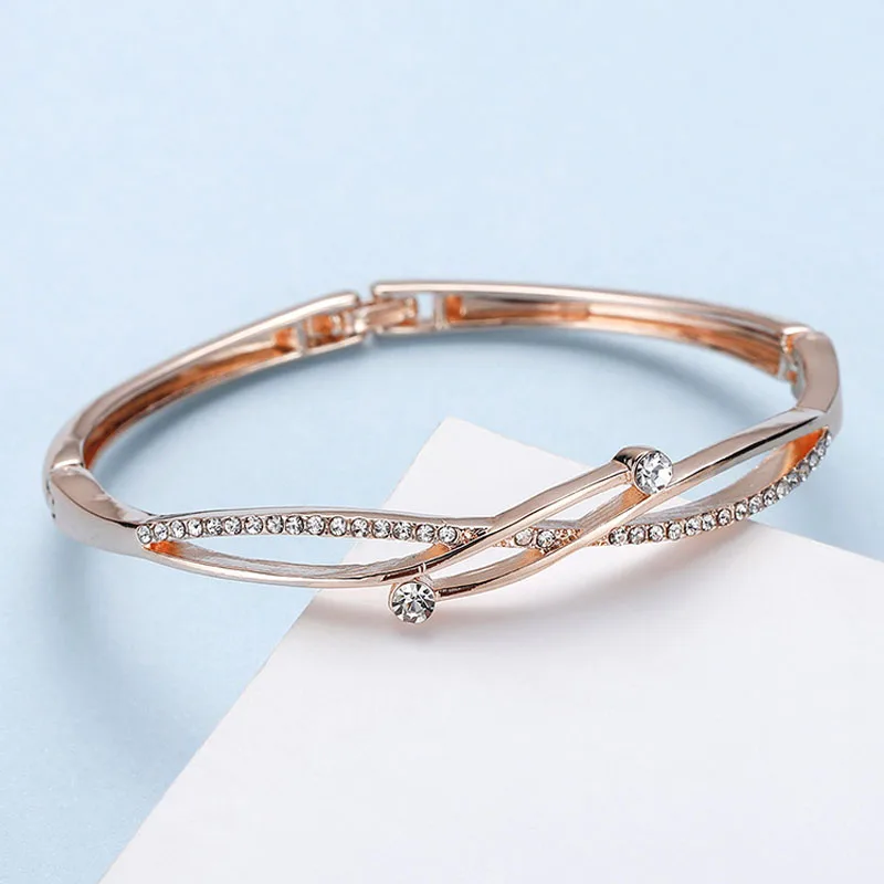 

New Personality Trendy Creative Geometry Diamond Bracelet Rose Gold Bracelet Female Jewelry Bracelet for Women
