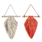 Гобелен из хлопка с листьями и кисточками, в богемном стиле