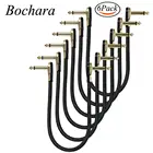 Bochara позолоченный 30 см 90 градусов 6,5 мм до 6,5 мм штекер-штекер OFC аудио кабель для эффектора электрогитары микшер 6 шт в упаковке
