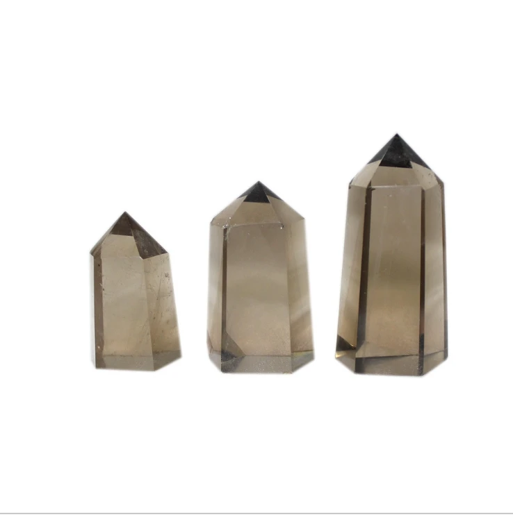 

Natural tea crystal hexagonal prism crude stone sea bottom wheel energy crystal pillar smoke crystal stone energy pendulum absor