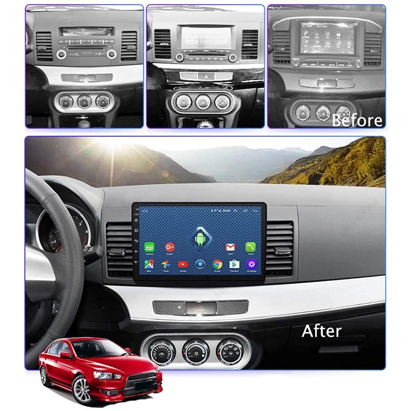 Android автомобильное радио для Mitsubishi Lancer 10 дюймов 1024x600 четырехъядерный Wifi Bluetooth