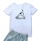 Вниз человека футболка для женщин милые Йога собака для женщин модная футболка с короткими рукавами Camiseta Mujer Kawaii одежда футболка модная детская одежда Femme