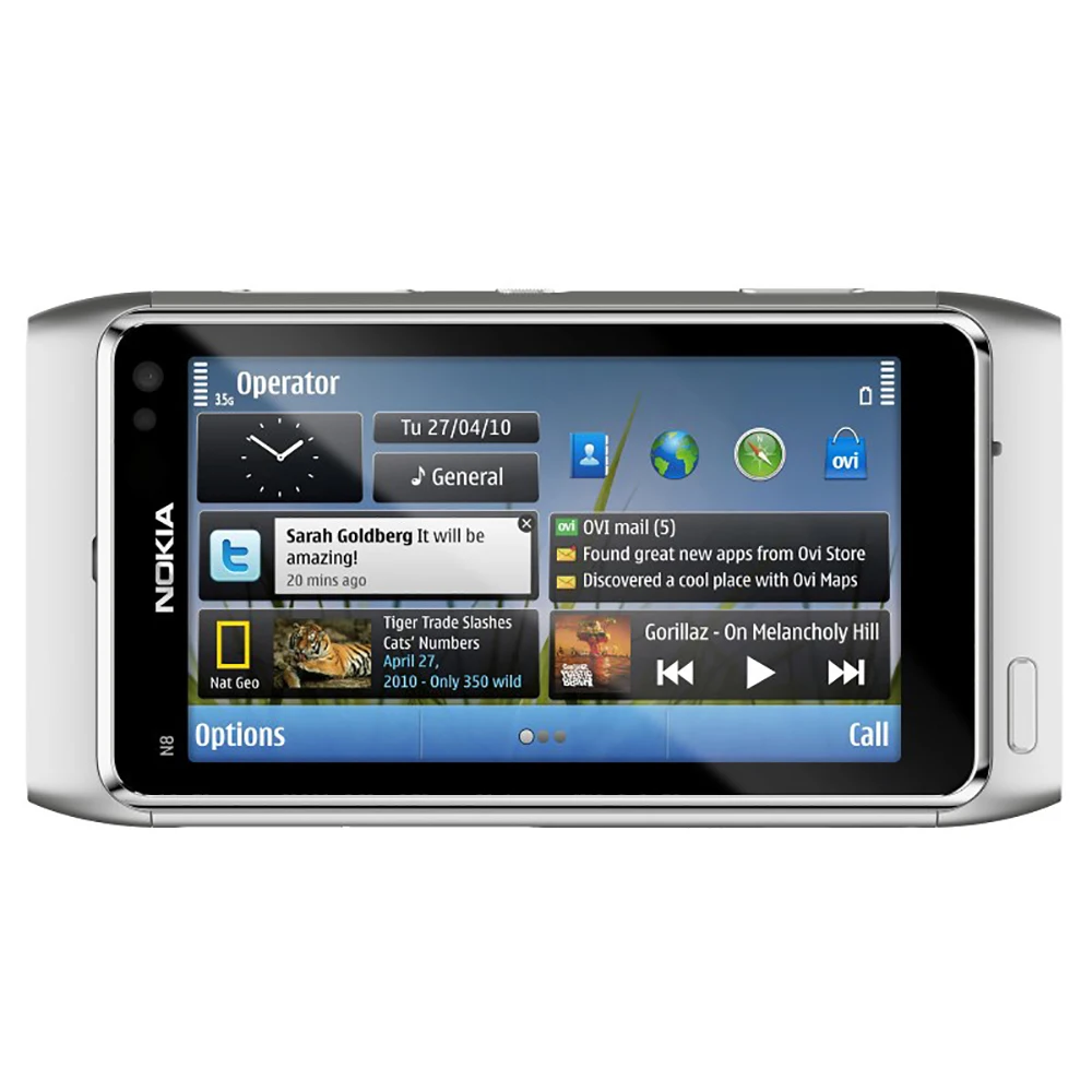 Оригинальный разблокирована Nokia N8 2G 3G с функцией мобильный телефон GSM WCDMA WI FI GPS 12MP