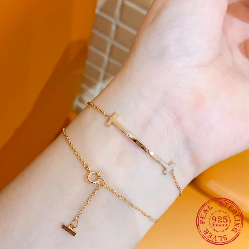 

925 Sterling Silver Smile Face Bracelet Ladies Simple High-end Korean Fashion Jewelry Diamond Valentine's Day Anniversary Gift