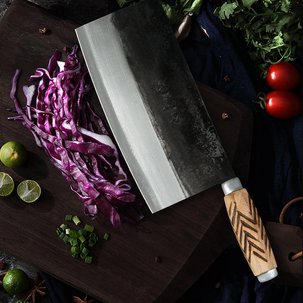 Традиционный кухонный нож ручной работы ковка китайский шеф-повар мясницкий