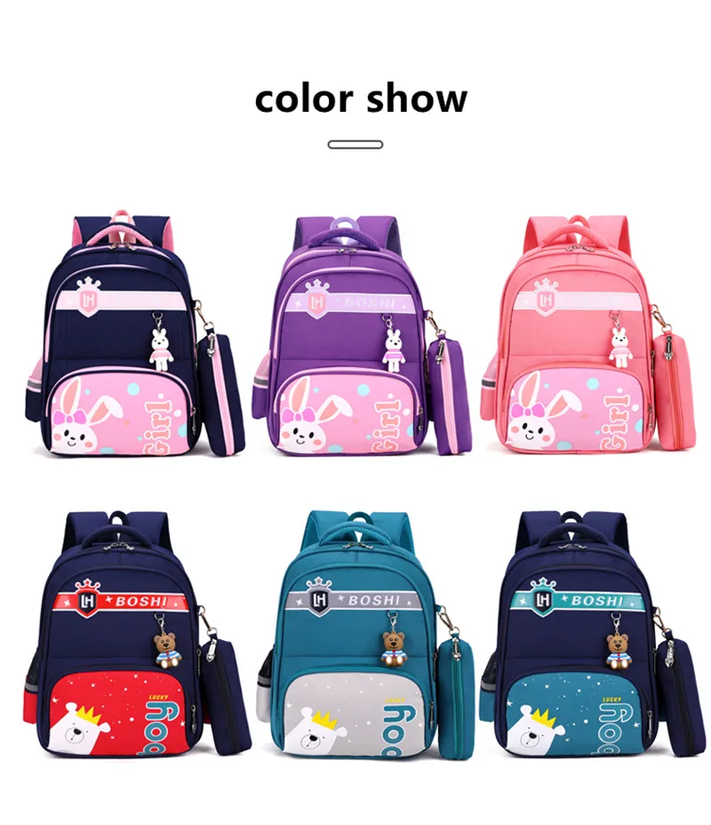 

Cartoon Elementary School Backpack Kids Backpack for Boys Girls Primary Bookbag Casual Daypack with Pencil case Mochila Infantil