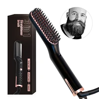 2021 new 3 in1multifunctional straightening comb for men beard comb beard straightening comb wet dry curling hair straightener