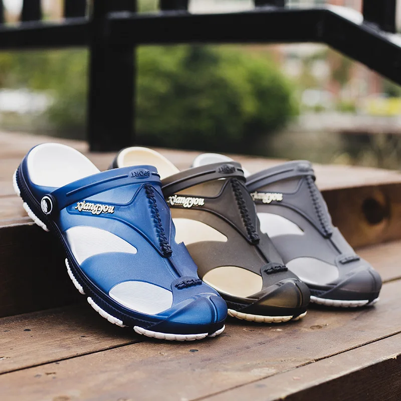 Летние мужские сандалии сабо мужская пляжная обувь уличная садовая пластиковые