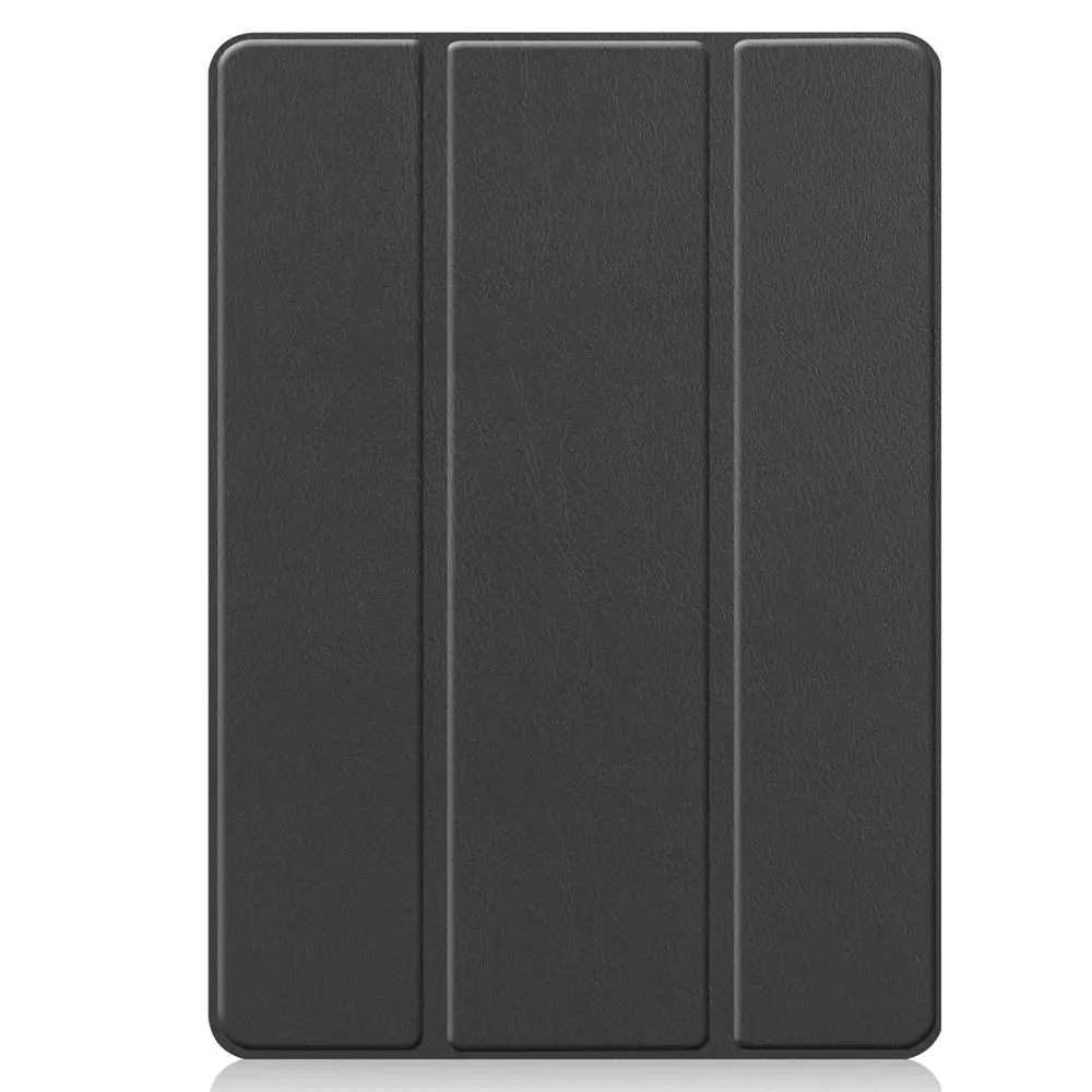 Для iPad 10,2 7th Gen планшет трехстворчатая подставка премиум класса из искусственной кожи умный чехол Мягкий силиконовый чехол из ТПУ встроенный карандаш держатель - Цвет: Black