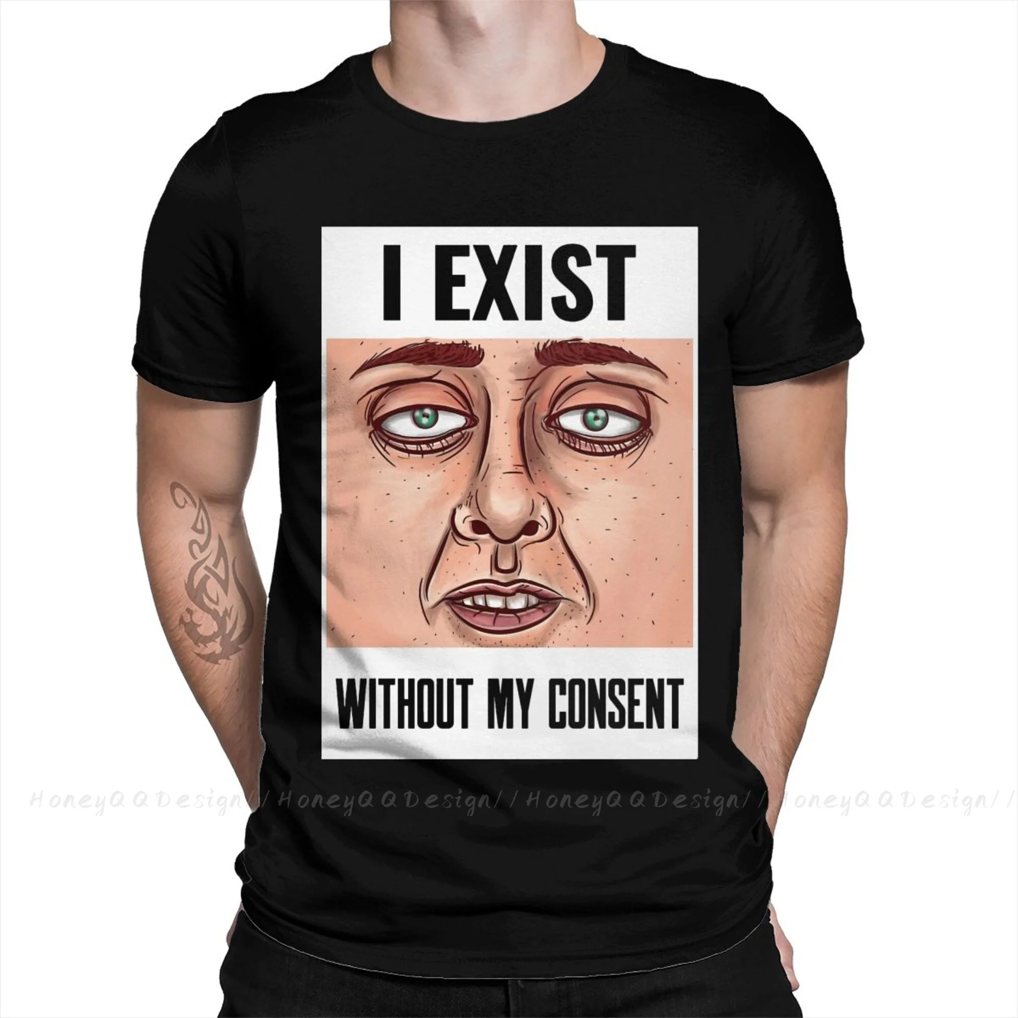 Cool Fashion Shirt Design I Exist Without My Consent Frog Cotton Shirts Men T-Shirt Oversize For Adult Tee