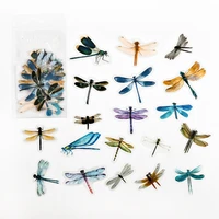 20 pcspack big size dragonfly notes pvc decorative stickers handbook planner decoration