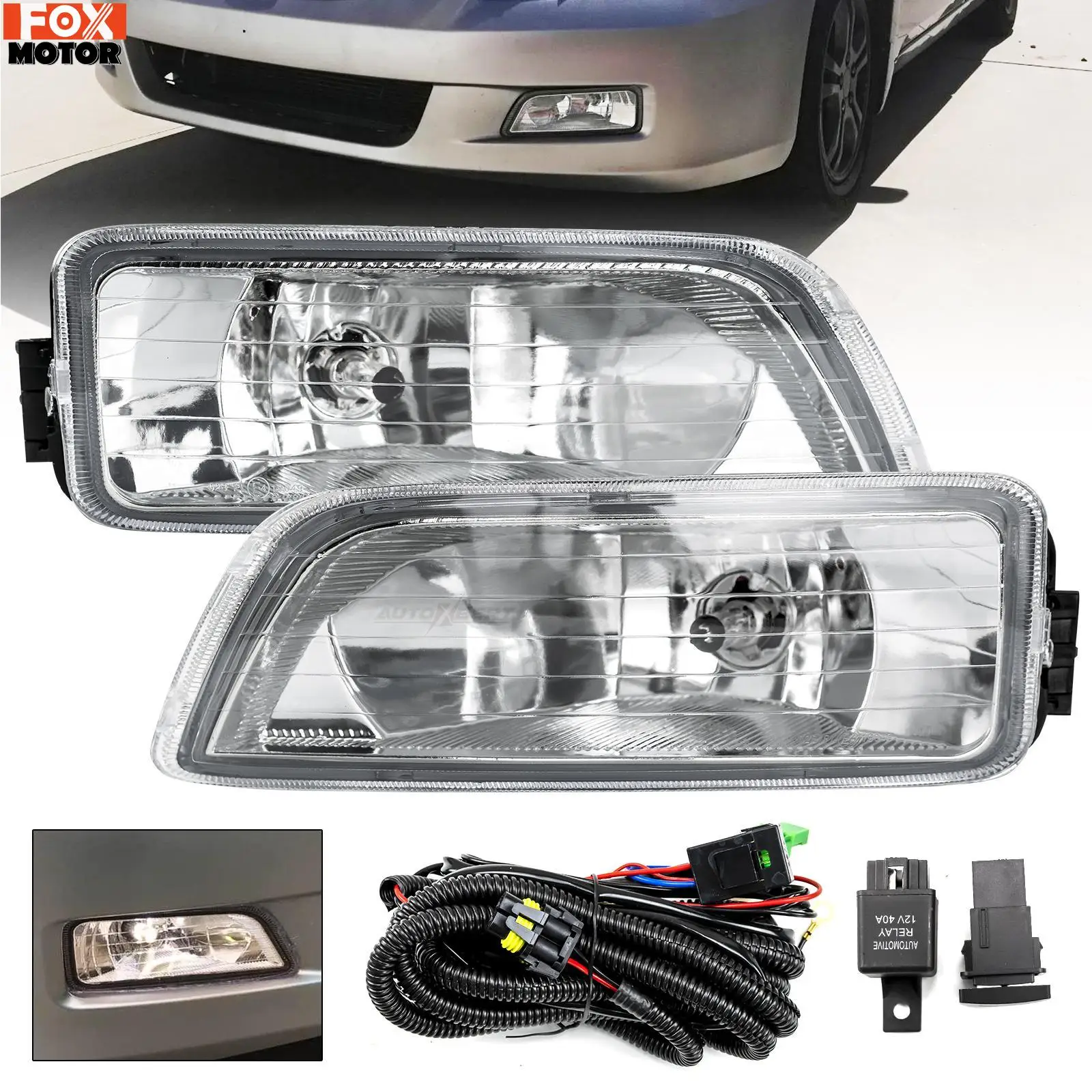 

Halogen 12V 55W Bulbs H11 Bumper Front Driving Fog Lights Switch Wiring Kit For Honda Accord 2003- 2006 2007 Acura TL 2004-2008