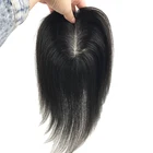 Прямые натуральные накладные человеческие волосы, 13 х15 см, 10-14 дюймов