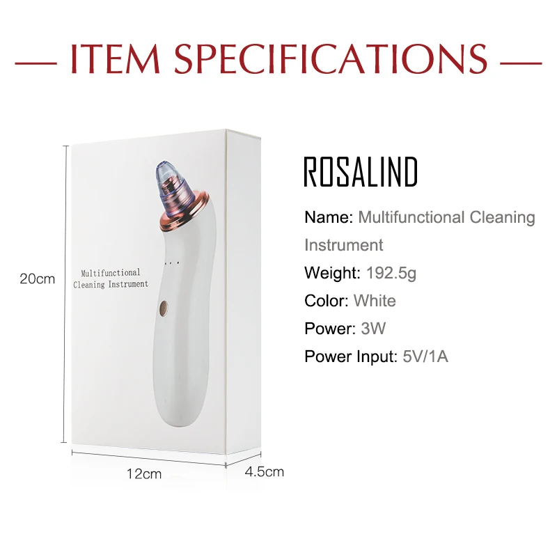 

ROSALIND Blackhead Remover Facial Deep Cleaner Skin Care Pore Vacuum Acne Pimple Black Dot Remover Machine Skin Care Tools Set