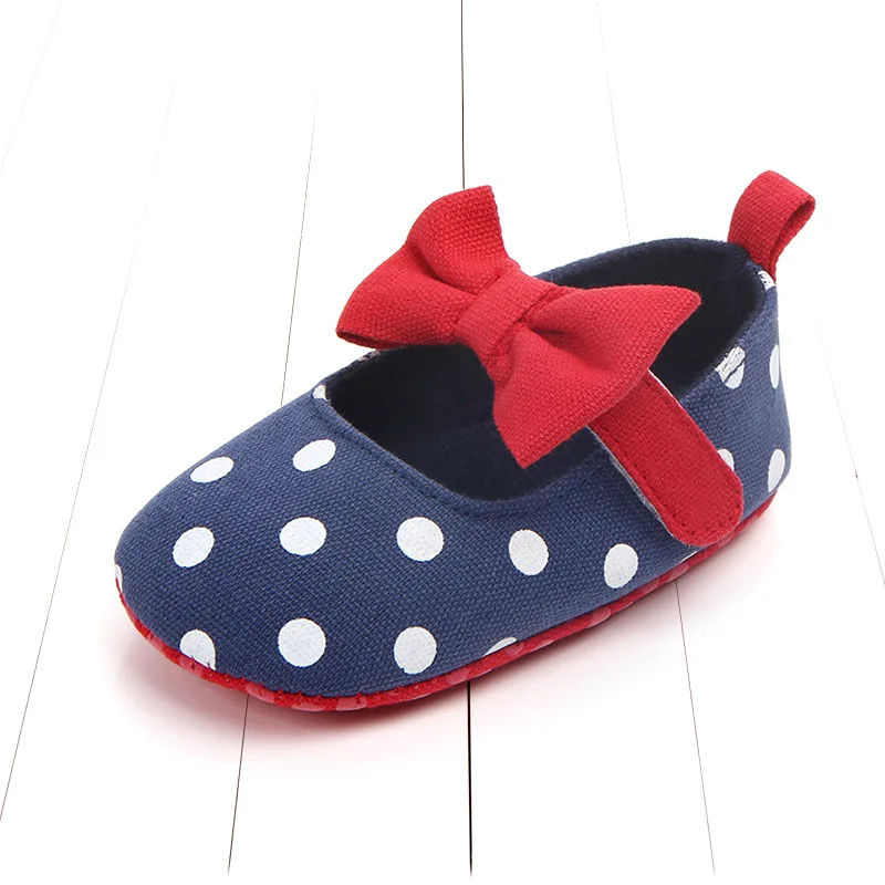 baby cute shoes anti-slip soft bottom toddler wholesale newborn high quality red bowknot first walker |
