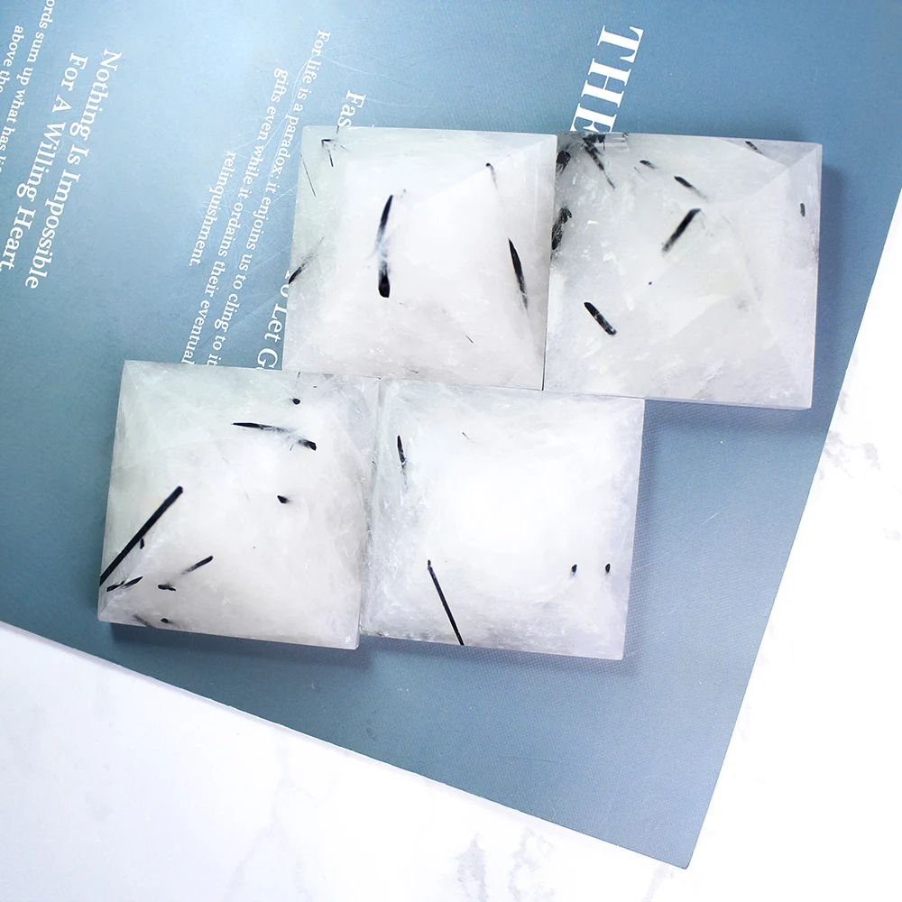 Runyangshi 3 5 см 1 шт. натуральные черные волосы искусственная пирамида черное