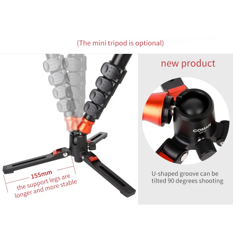 Штатив Coman для камеры алюминиевый складной монопод с жидкостной головкой