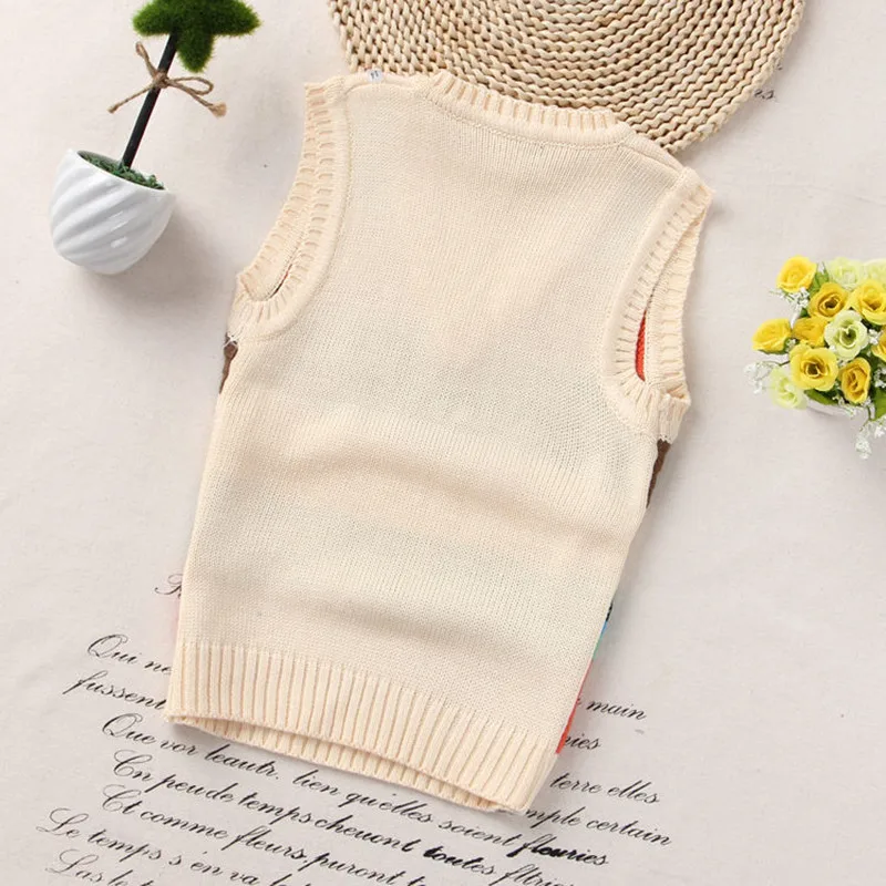 Детский трикотажный жилет ttwish Хлопковый вязаный для мальчиков свитер без