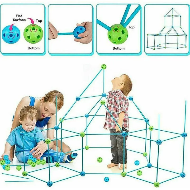 castles tunnels kids tent play construction fort building kit toy diy fortress outdoor sports games toys for children gift free global shipping