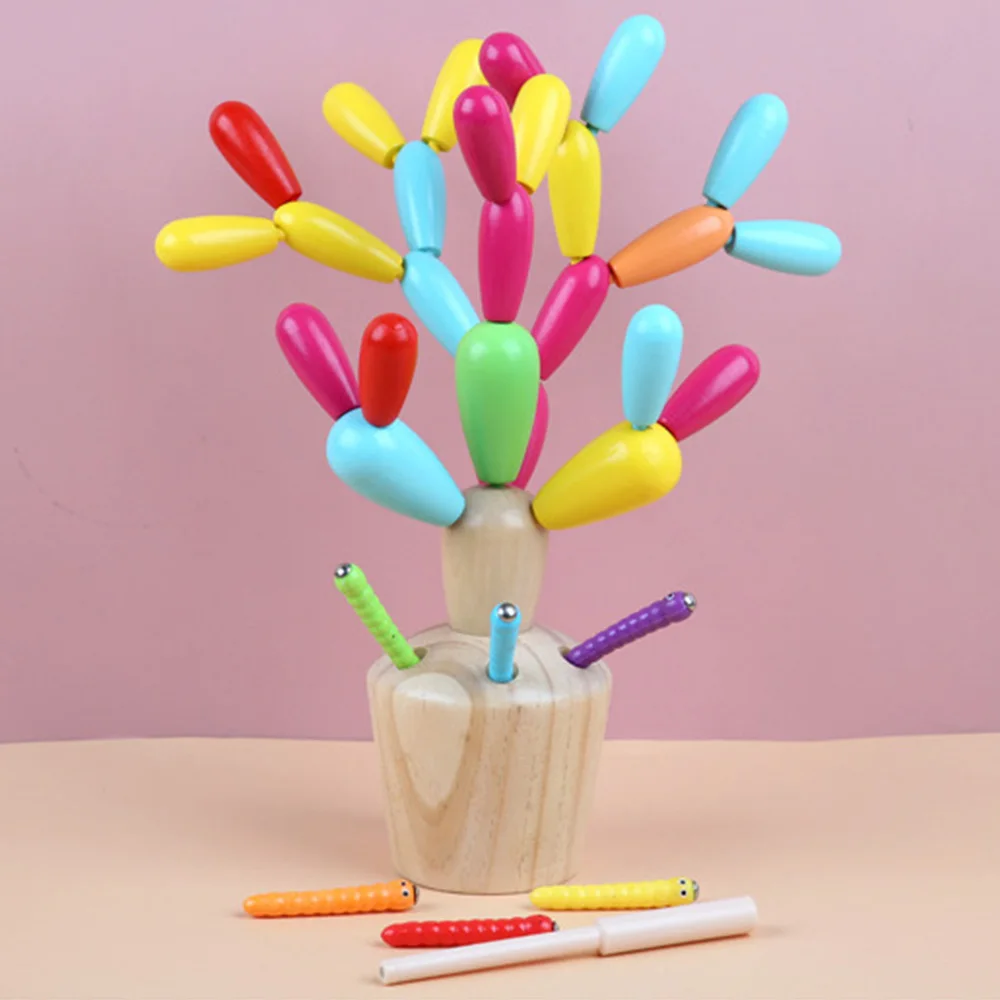 Деревянные пазлы для детей образовательная разборка сборка здание кактус